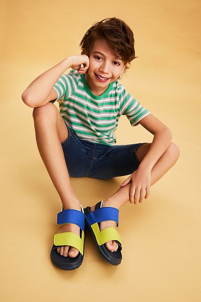 Vicco Krixi Men's School Sandals - Light and Navy Blue