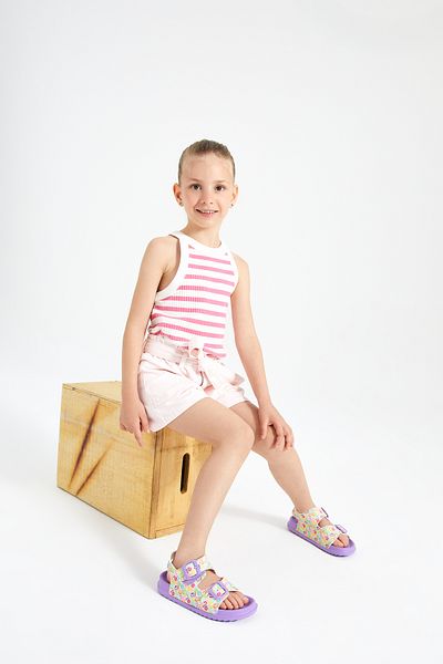 Vicco Miyu Ii Printed Girls Preschool Lilac Sandals
