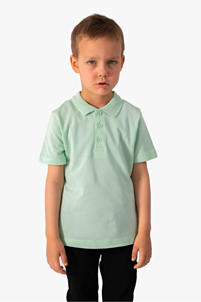 YUSALİ Tricou pentru școală cu mânecă scurtă, cu guler polo, de culoare verde...