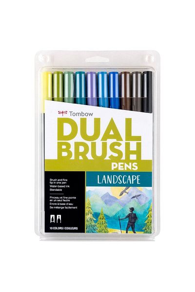 Tombow Abt Dual Brush Pen Grafik Kalemi 10'lu Set - Landscape