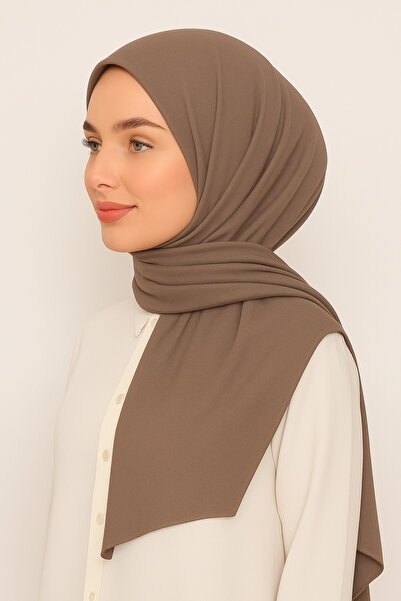 Merve Nayir 3 Al 2 Öde Geçmeli Hazır Pratik Penye Şal (1 ADET FİYATIDIR) Vizon