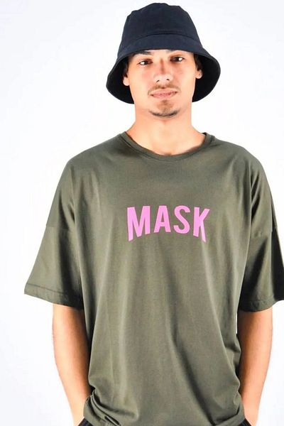 Superbluemexico Ανδρικό T-Shirt - Μοντέλο με στάμπα με φιγούρες MASK