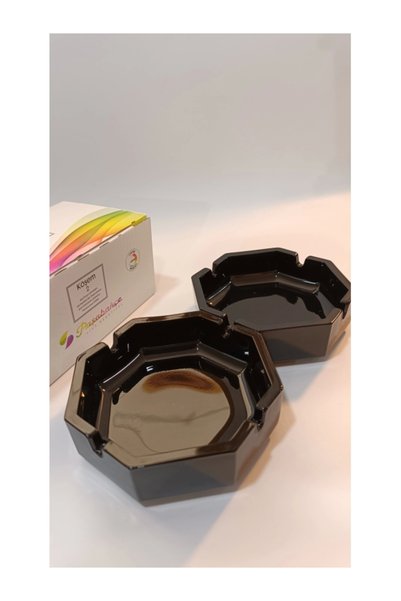 ÇAYLAR AVM Paşabahçe 54076S Black Corner Bistro Ashtray Set of 2