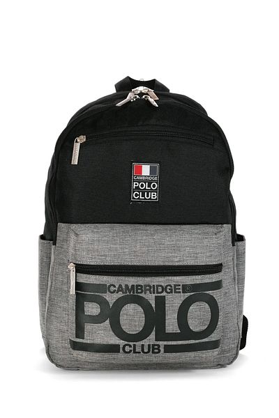 Cambridge Polo Club Black Unisex School Backpack - Four Compartment Street Style / Cpo4016.001