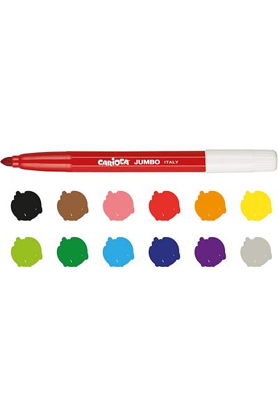 CARIOCA 12-Piece Jumbo Super Washable Felt Tip Crayons / 40569