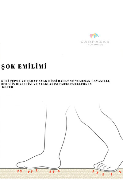 CARPAZAR Damla Desen Tatami Eva Spor Yoga Pilates Oyun Matı Halısı Minderi Puzzle 50x50 13mm 8 Adet 100x200