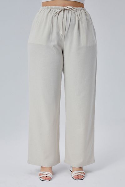 Symirna Viscose Linen Blended Woven Women's Trousers