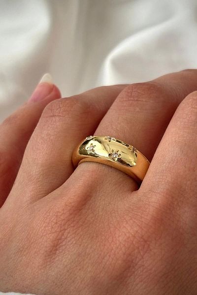 Leo'Stone New Season Flower Design Zircon Stone Design Wedding Ring Looking Adjustable Women's Ring