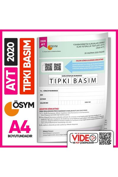 İnformal Yayınları 2020 Yks-ayt (SAY-TM) Ösym Tıpkı Basım Çıkmış Soru Deneme ...