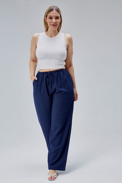 Symirna Viscose Linen Blended Woven Women's Trousers
