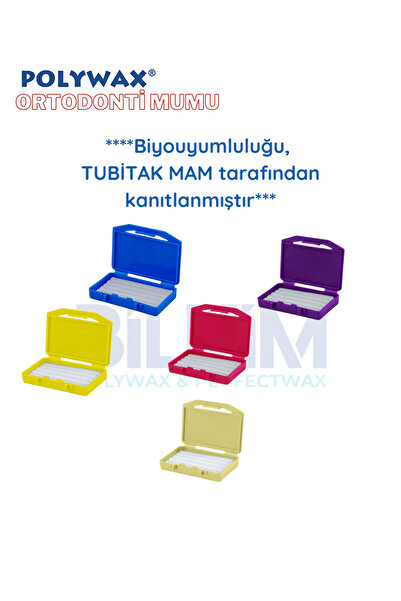 POLYWAX 5 Adet Aromalı Ortodonti Mumu- Diş Teli Mumu - Braket Mumu Wax- Ortodontik Wax - Karışık Koku