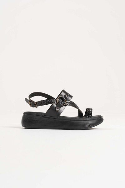 EMOYRA Likya Black Genuine Leather Sandals