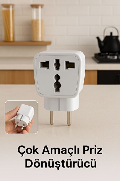 Genel Markalar Evrensel Seyahat Adaptörü – Ingiliz Ve Amerikan Fişlerini Türk Prizine Dönüştürücü
