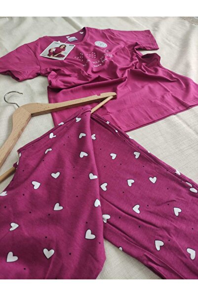 Mihra Compact Penye Fuşya Renk Kadın Pijama Takımı Sm-l-xl 2xl 90752
