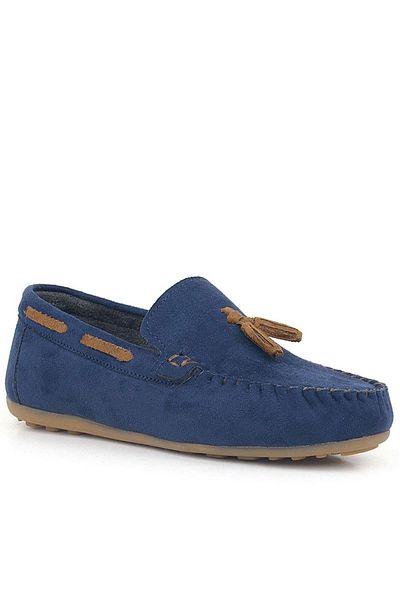 Rakerplus Navy Blue Suede Boys' Loafers