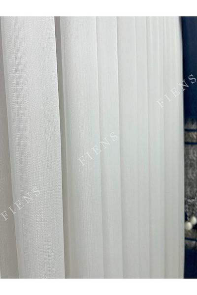 FİENS Silk's Bamboo Slub Heavy Gramaged 1/3 Tulle Curtain Close Pleated Suitable for Any Room