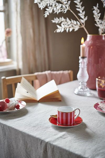 PIP Love Birds Pink stripe espresso cup and saucer