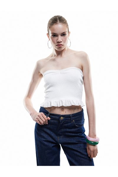 Koton Στράπλες μπλούζα Bürümcük Αμάνικη Slim Fit