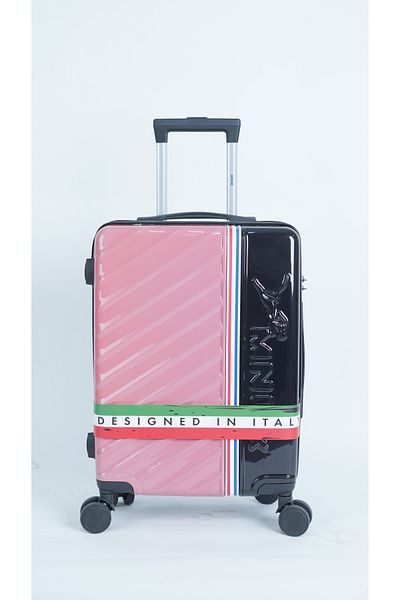 Mnuk SWAGGER Set of 2 Luggage| Polycarbonate and ABS Hardside Trolley|20/28- Pink Solid Blue
