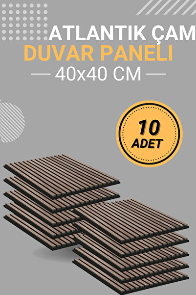 dekobase Atlantik Çam (10 ADET) 40x40cm Yeni Nesil Akustik Ahşap Duvar Paneli