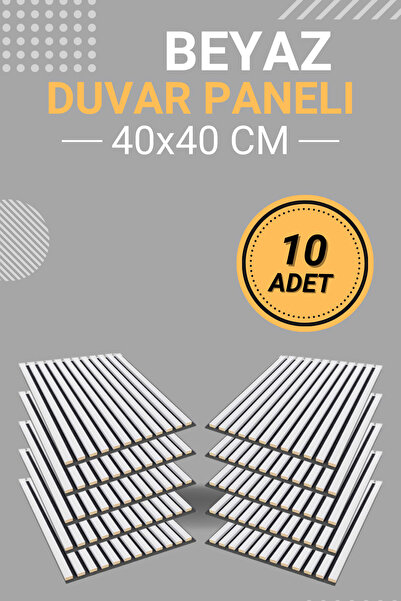 dekobase Beyaz (10 ADET) 40x40cm Yeni Nesil Akustik Ahşap Duvar Paneli