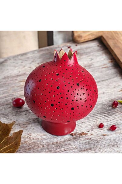 Alpha Tasarım Atölyesi Pomegranate Model Gourd Lamp Red Color Lampshade