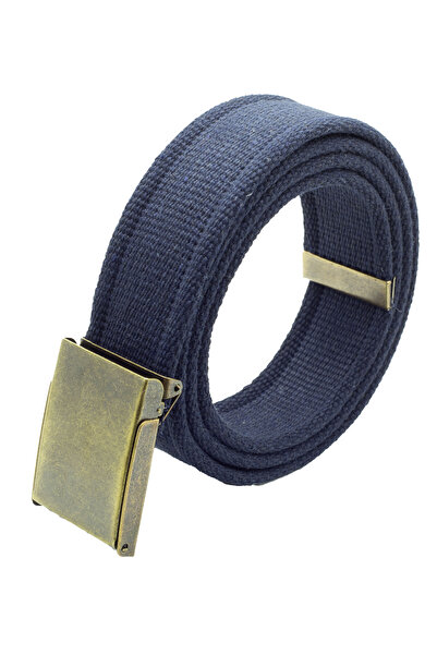 Deribond Sports Men's Belt Navy Blue 4 cm for Jeans and Canvas