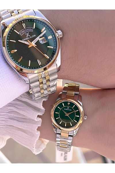 Daniel Klein 5 Atm Water Resistant Custom Couple Watch - Cf.Dk2306C2 with Bay and Steel Band