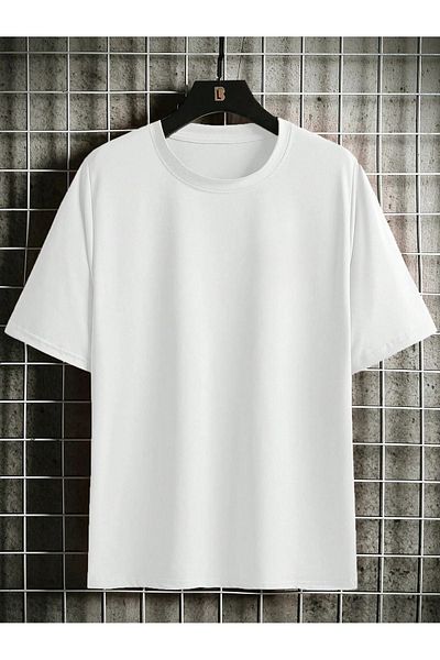 Sweetline Tricou cu ursuleț de pluș dublu de calitate din jerseu simplu - Imprimat alb, decolteu supradimensionat