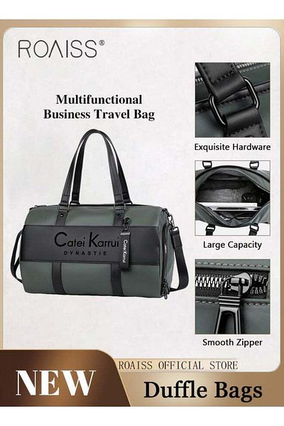 ROAISS Large Capacity Portable Travel Duffle for Men and Unisex Multifunctional Business Shoulder Bag Gym H