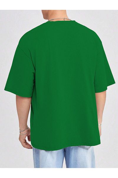 Sweetline Basic Single Jersey T-Shirt - Nefti Green Oversize Crew Neck T-Shirt
