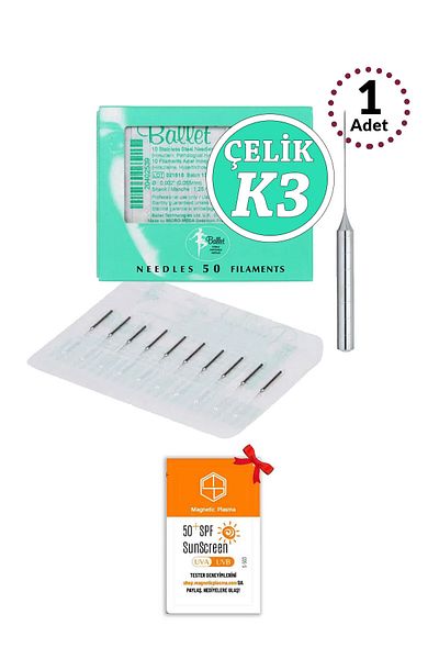 Ballet 1 Piece K3 Silver - Steel Hair Removal Needle K3 Silver Needle