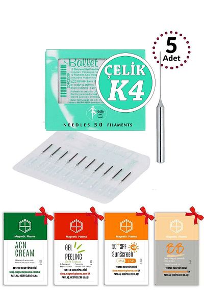 Ballet 5 Pcs K4 Silver - Steel Hair Removal Needle K4 Silver Needle