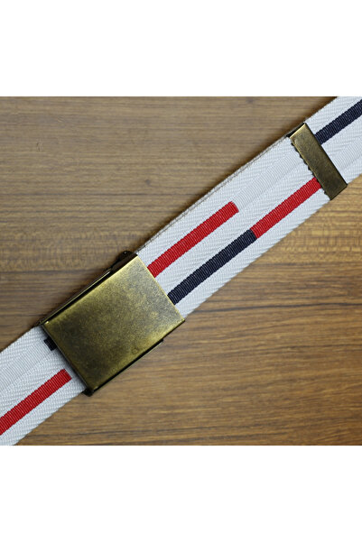 Deribond Sports Men's Belt White 4 cm for Jeans and Canvas