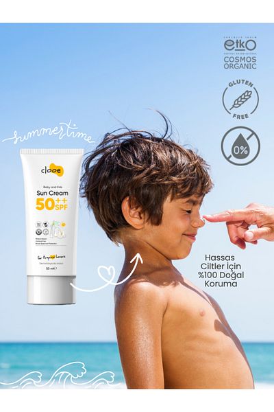 clooe Organic Vegan Hypoallergenic Gluten Free 50 Spf Sunscreen (50ml) Clooe