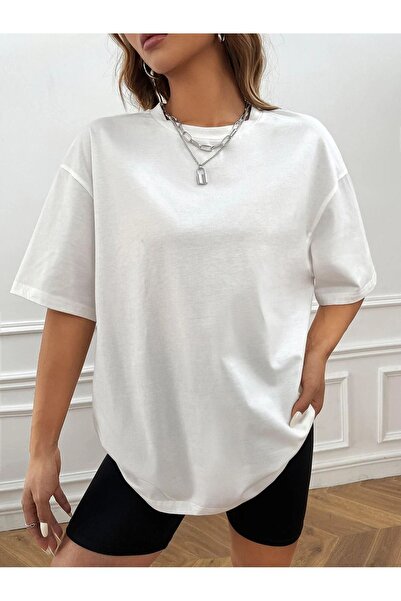 CLAYES Positive Flower Single Jersey T-Shirt - Λευκό εμπριμέ μπλουζάκι με λαιμόκοψη