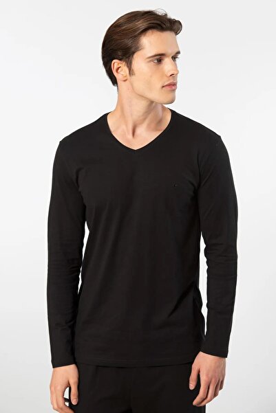 Cacharel Ανδρικό μπλουζάκι 50% Modal, 50% βαμβακερό μακρύ λαιμόκοψη