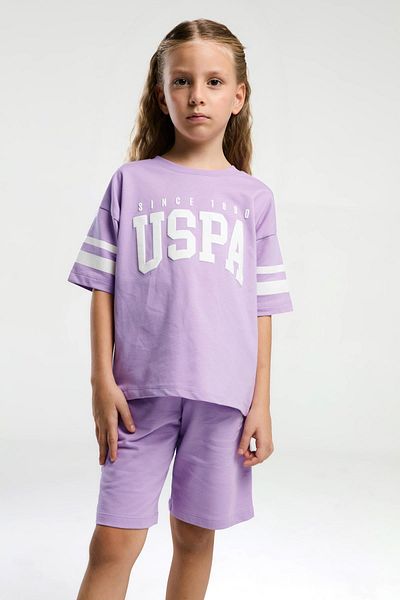 U.S. Polo Assn. 100% Cotton Girl's Bottom and Top Set