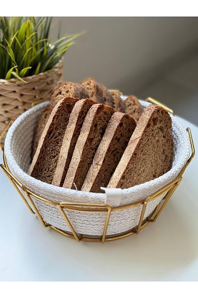 Dia Steel Bread Basket with Straw