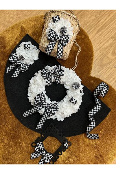 Marrone Kapı Süsü Paspas Takımı Siyah Paspas Kapı Sepeti Hasır Sepet 3lü Kapı Dekoru Ev Hediyesi