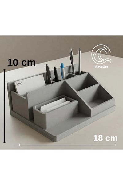 WaveOra Desktop Organizer – Multi-Compartment Pen Holder