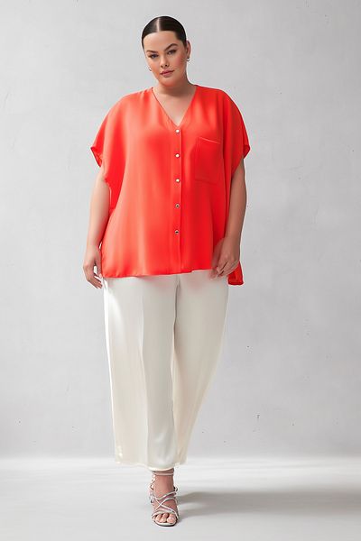 Hanezza Stylish Half Sleeve Blouse - Plus Size Women, Hanezza Plus Size Collection