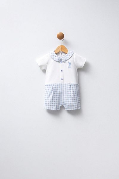 U.S. Polo Assn. U.S Polo Assn Baby Boy Polo Collar Jumpsuit, 100% Cotton / 100% Cotton