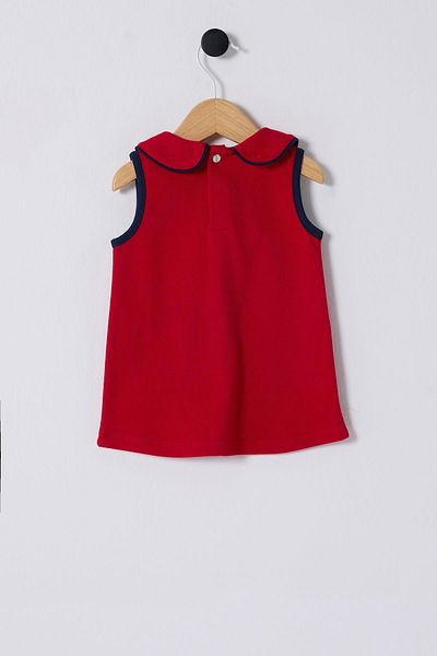 U.S. Polo Assn. U.S.Polo Assn. Baby Girl Strap Pique Dress, 100% Cotton / 100% Cotton