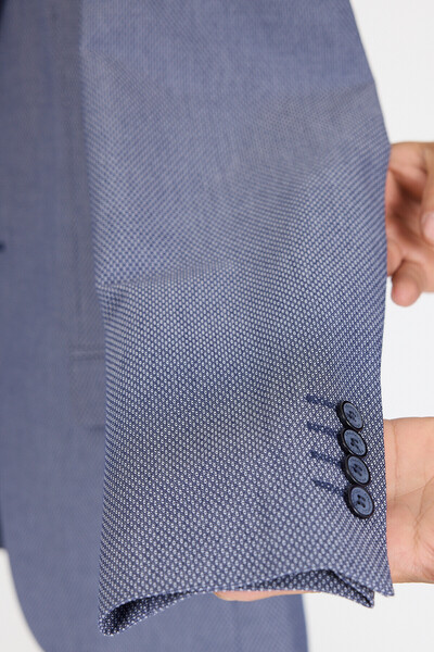 Frappoli Alvardo Erkek Lacivert Poliviskon Kumaşlı Spor Blazer Ceket