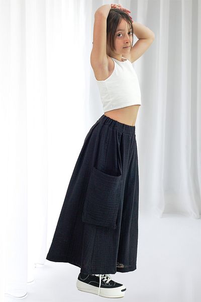 Catz Kids Girl's Cali Black Muslin Trouser Skirt