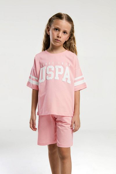 U.S. Polo Assn. 100% Cotton Girl's Bottom and Top Set