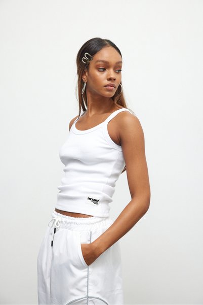bases. Basic Tank Top with Ribbed Straps
