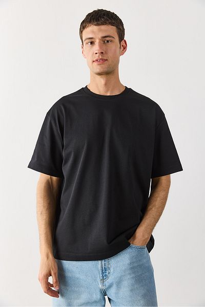VENA Ανδρικό Μπλουζάκι Oversize Χοντρό - ΜΑΥΡΟ