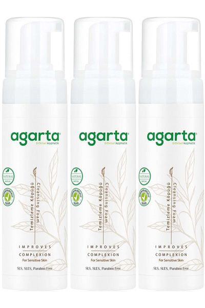 Agarta Natural Facial Cleansing Foam 225ml (Set of 3)